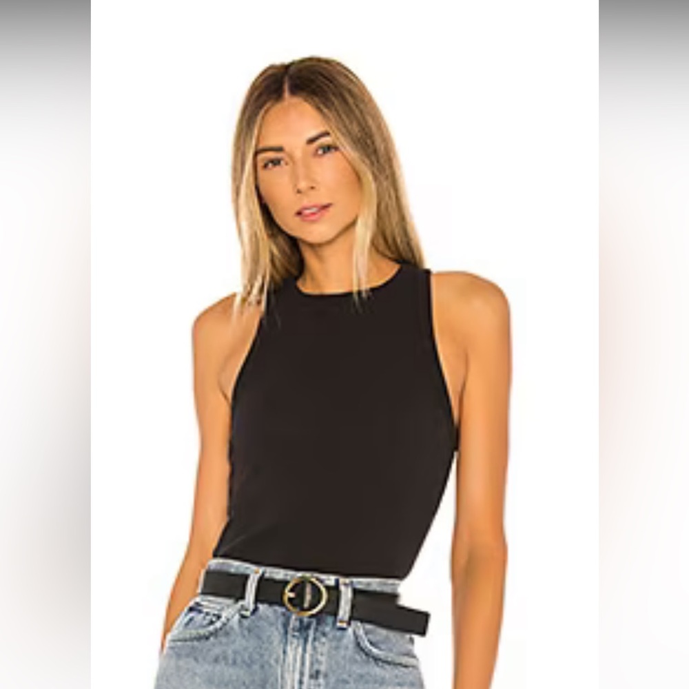 Agolde black rib tank